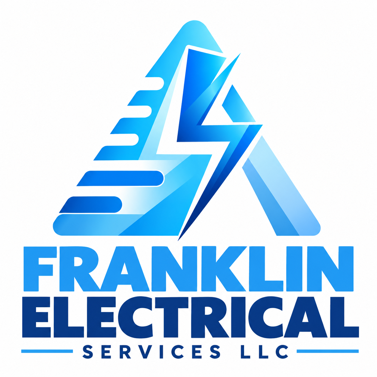 Franklin Electrical Services LLC logo featuring a blue lightning bolt and electrical emblem.