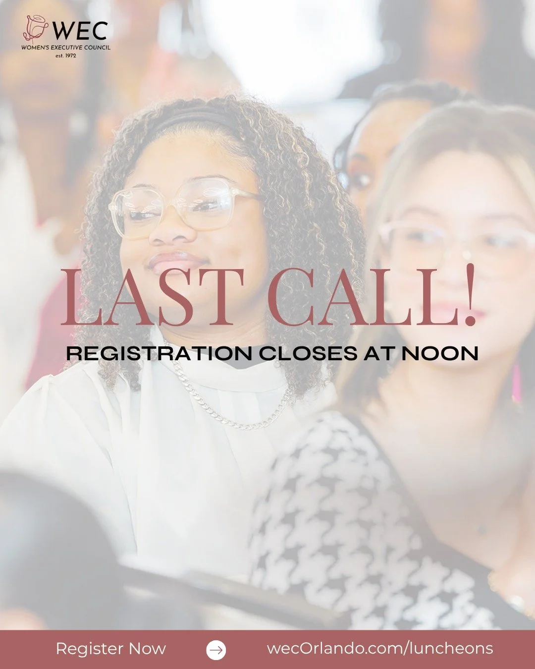 Last call.

Registration closes today for our May Luncheon with @MelissaTonyStires.

Don&rsquo;t miss this conversation on Staying Human in the Age of AI.

Register now: wecOrlando.com/Luncheons

#wecOrlando #Luncheon #LastCall #ProfessionalDevelopme