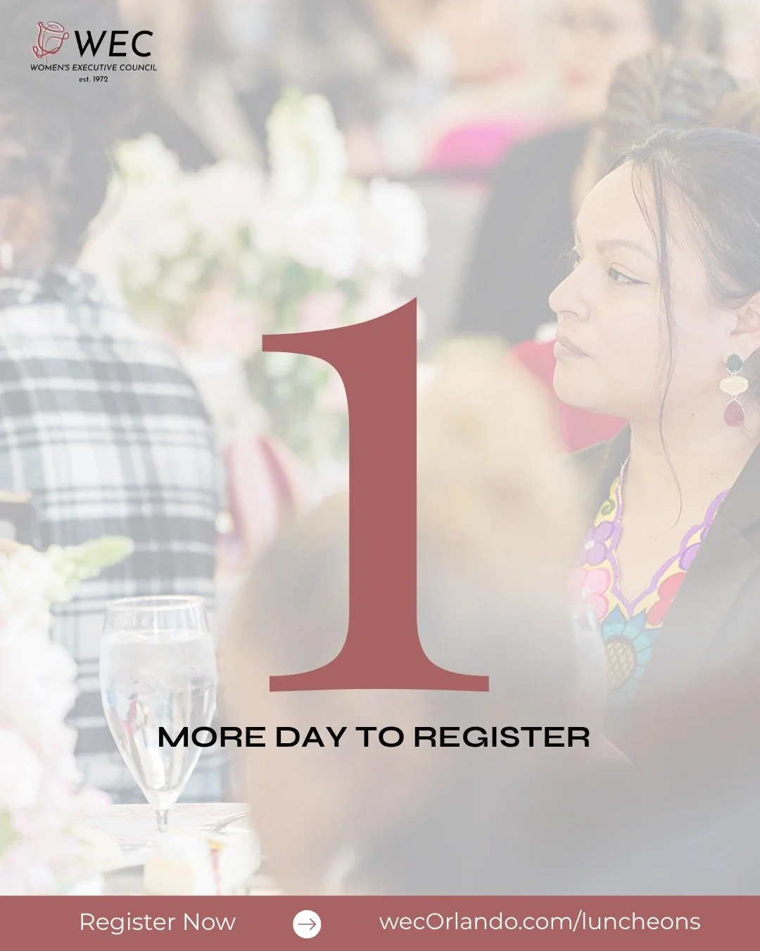 One more day to register.

Join us for our May Luncheon and a powerful conversation on leading with intention in the age of AI.

Save your seat: wecOrlando.com/Luncheons

#wecOrlando #Luncheon #AI #Networking #ProfessionalDevelopment