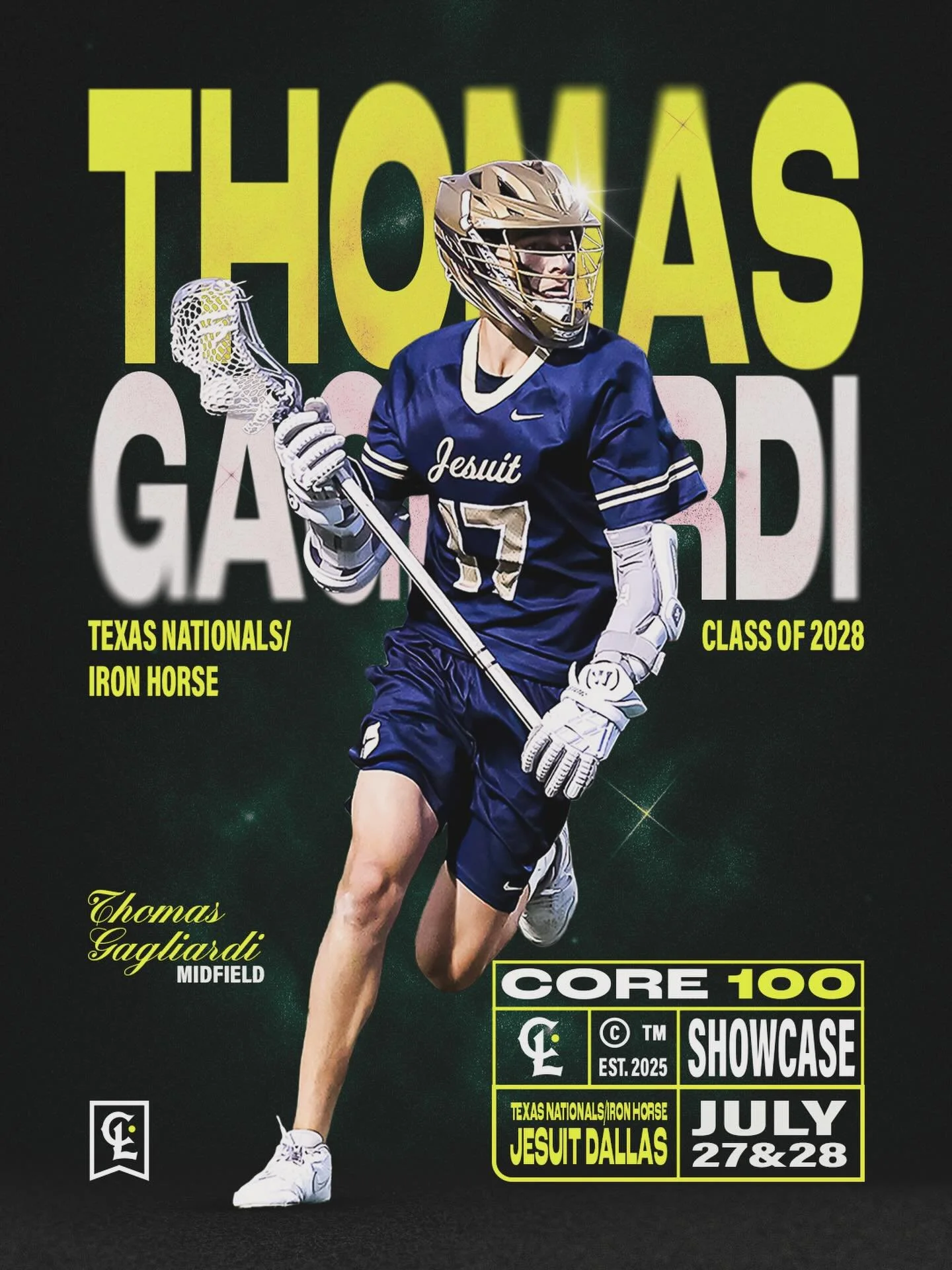 2026 CORE 100 ANNOUNCEMENT 
We&rsquo;re excited to kick off our Core 100 Showcase attendee spotlights with&hellip; 

Thomas Gagliardi
Position: Midfield
Class: 2028
Club: Texas Nationals / Iron Horse
HS: Dallas Jesuit
Height: 6&rsquo;2&rdquo;
GPA: 4.