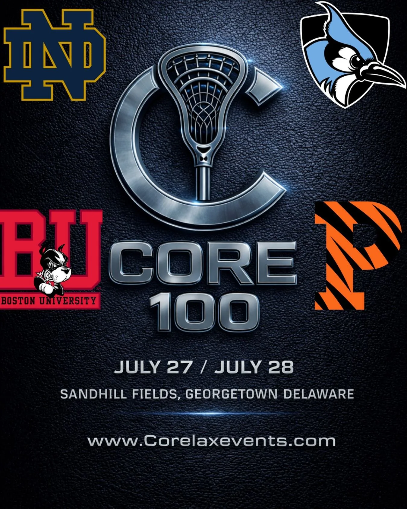 🔵 ⚪️Core 100⚪️ 🔵
‼️First Coaches Release‼️
The CoreLax Team is happy to announce the first wave of elite coaches who will be in attendance to coach and recruit at the Core 100 Showcase. 

University of Notre Dame - ACC 
Johns Hopkins University - B