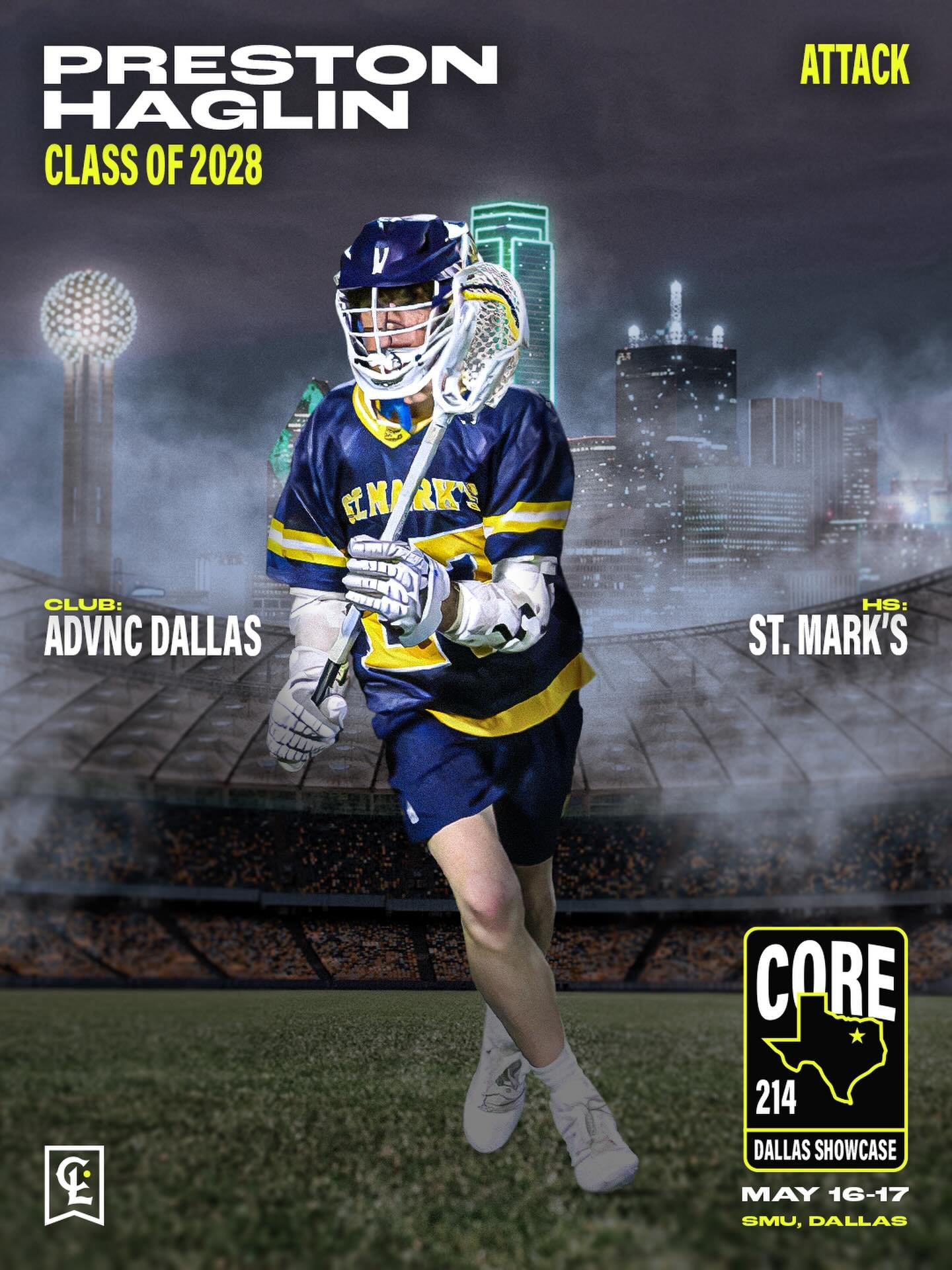 🚨2026 CORE 214 SPOTLIGHT🚨
Checking in with @smtx_lacrosse and an offensive threat that also rides like a 😈 especially for the @advncdallas boys! 

@preston_haglin27 
Preston Haglin 
Position: Attack / Midfield 
Class: 2028
Club: ADVNC @advncdallas