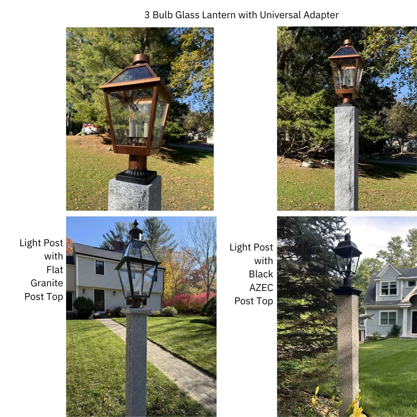 selection of light posts in varying options