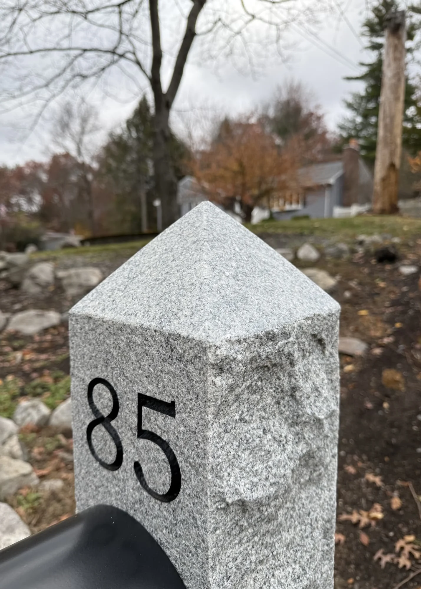 close-up of apex granite post cap