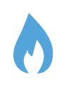 Blue flame representing natural gas