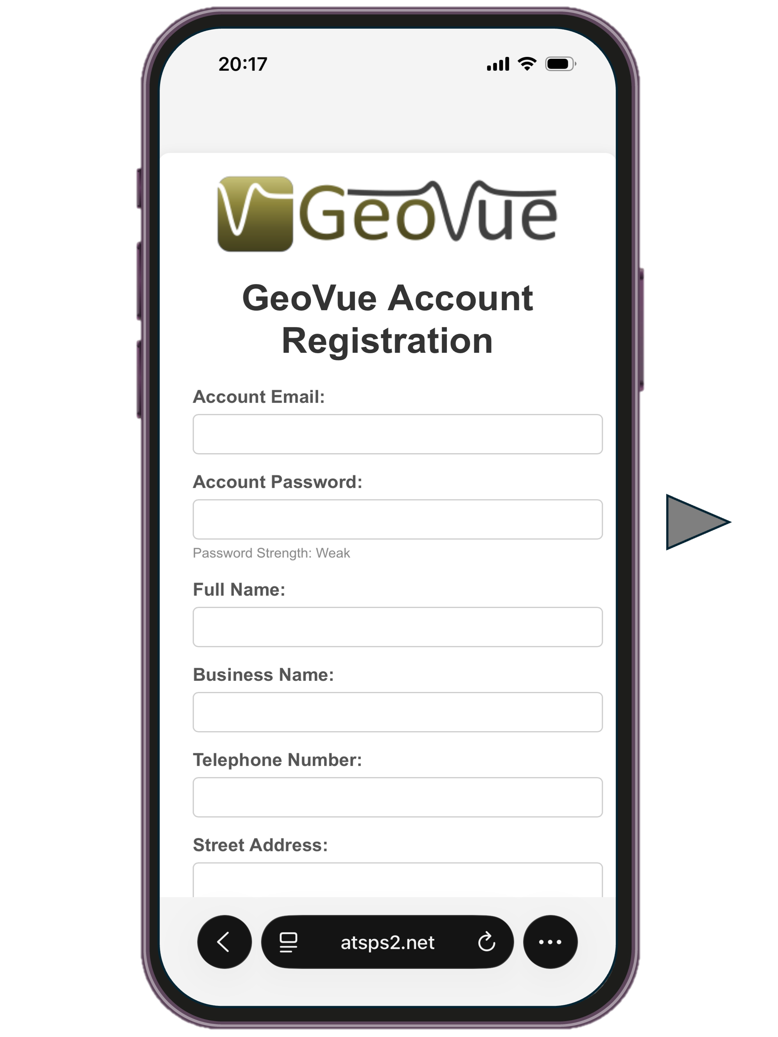 STEP 1 - If you do not already have a GeoVue Account, Create one using our account registration page. Click the image to load the page.