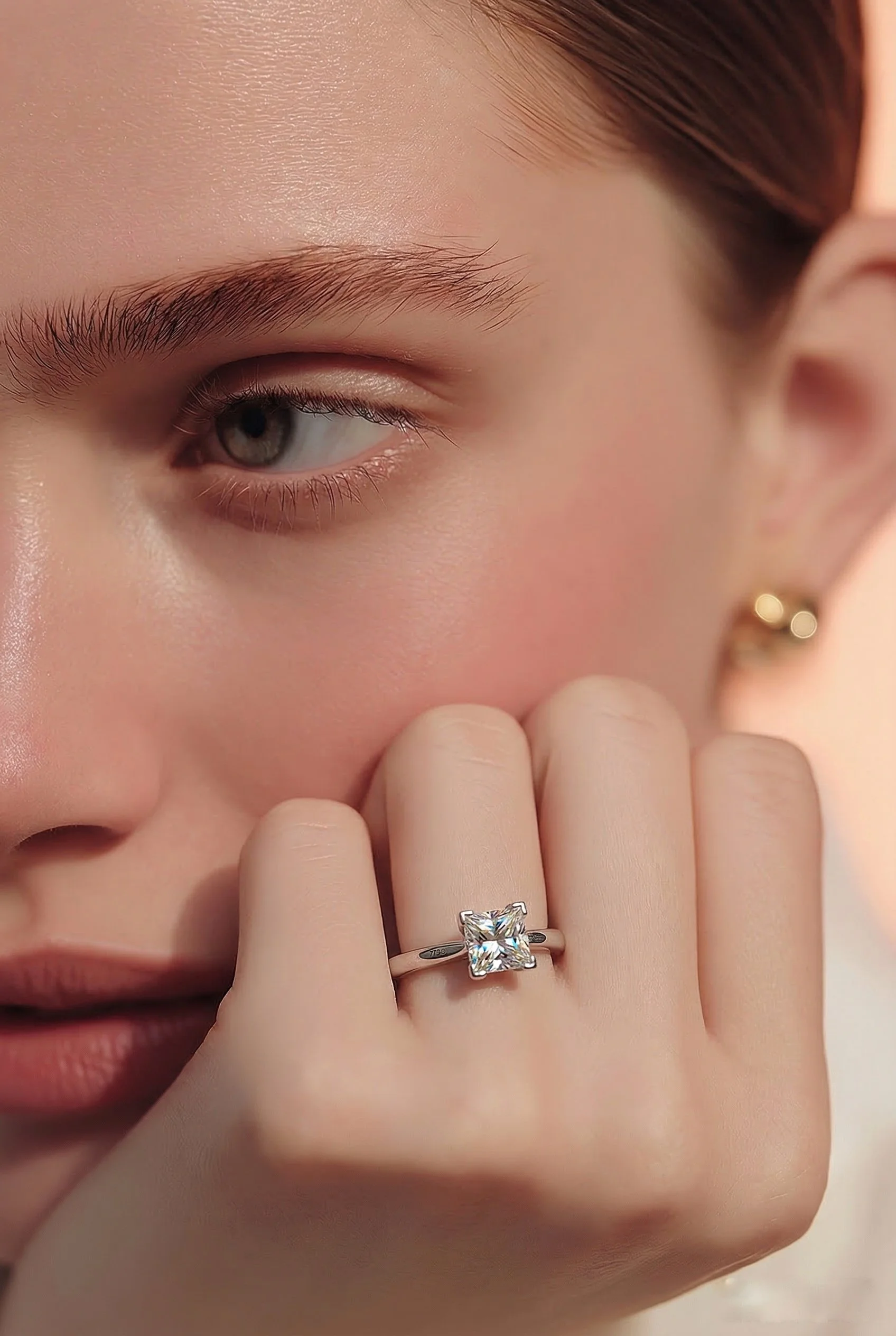 0.50ct Princess Cut Engagement Ring - 9ct White Gold