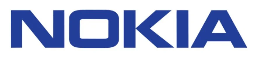 Nokia logo in blue capital letters.
