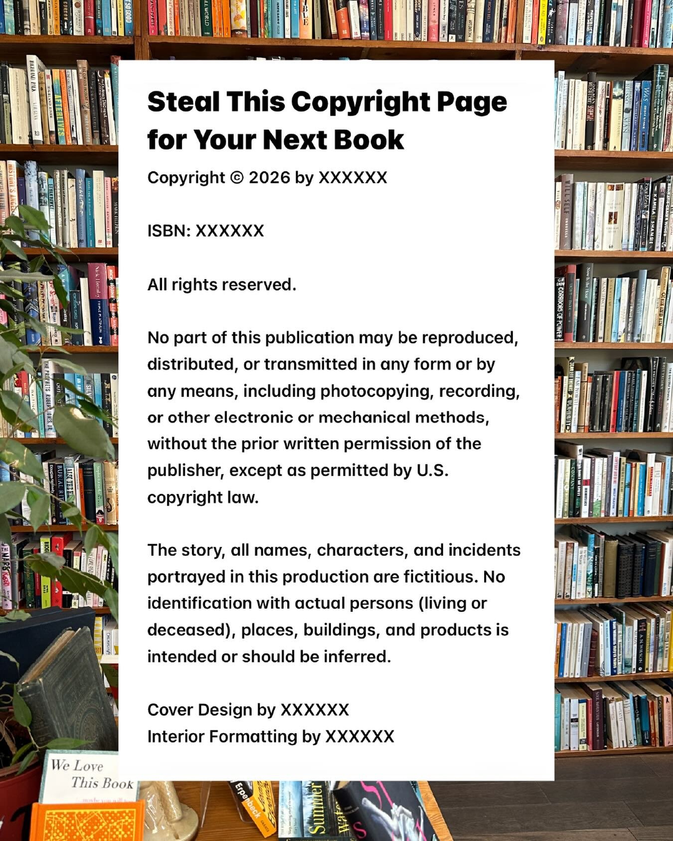 When it comes to self-publishing, sometimes the little things can slip through the cracks!

When I work with authors on their interior formatting, not all of them come to me with their copyright page written out. That&rsquo;s why I like to include th
