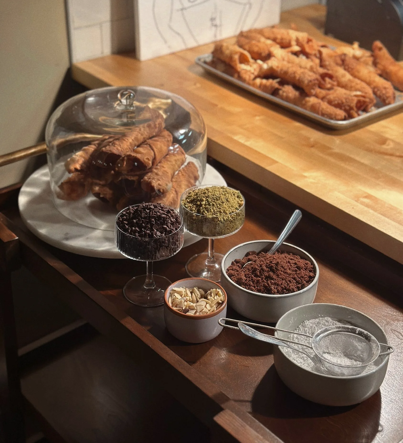 the secret to happiness is cannoli made to order with your favorite toppings