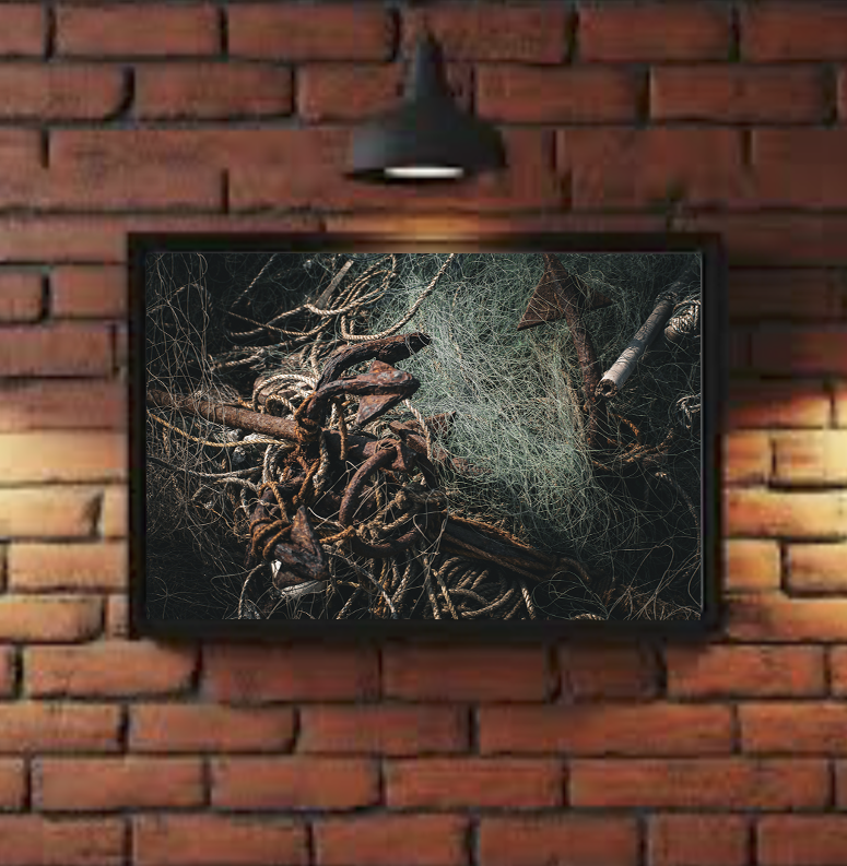 Fisherman's net and anchors