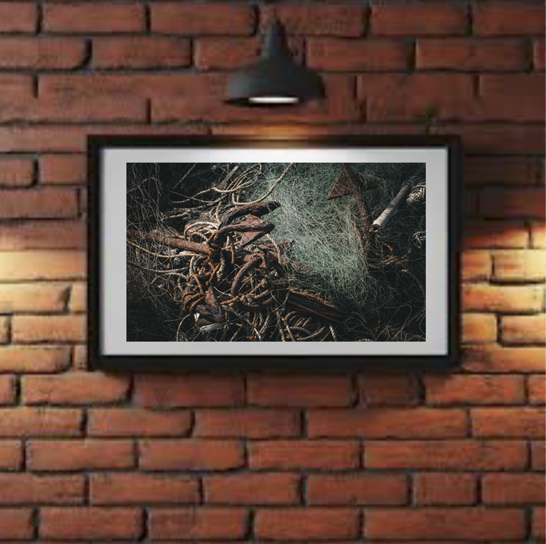 Fisherman's net and anchors