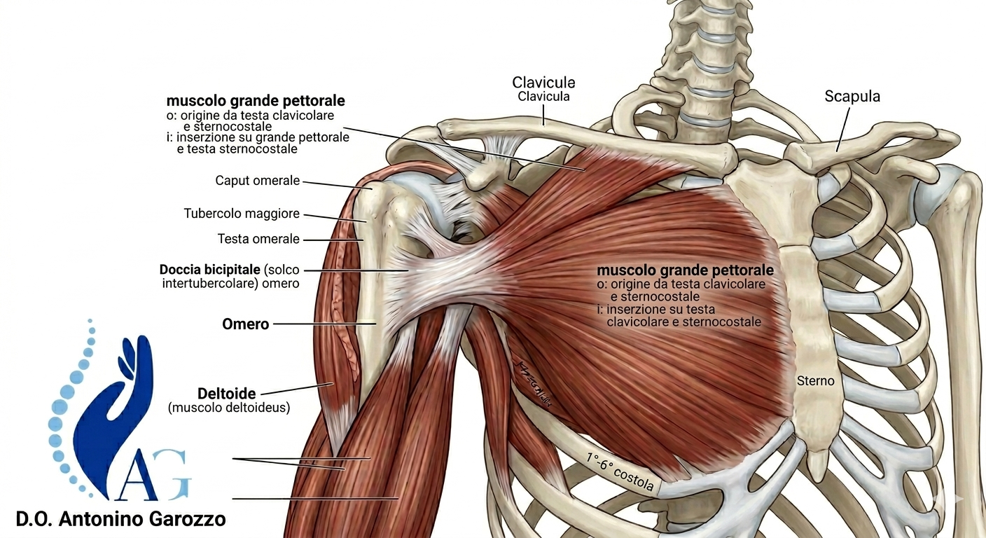 Tendinopatia inserzionale del grande pettorale sul profilo omerale