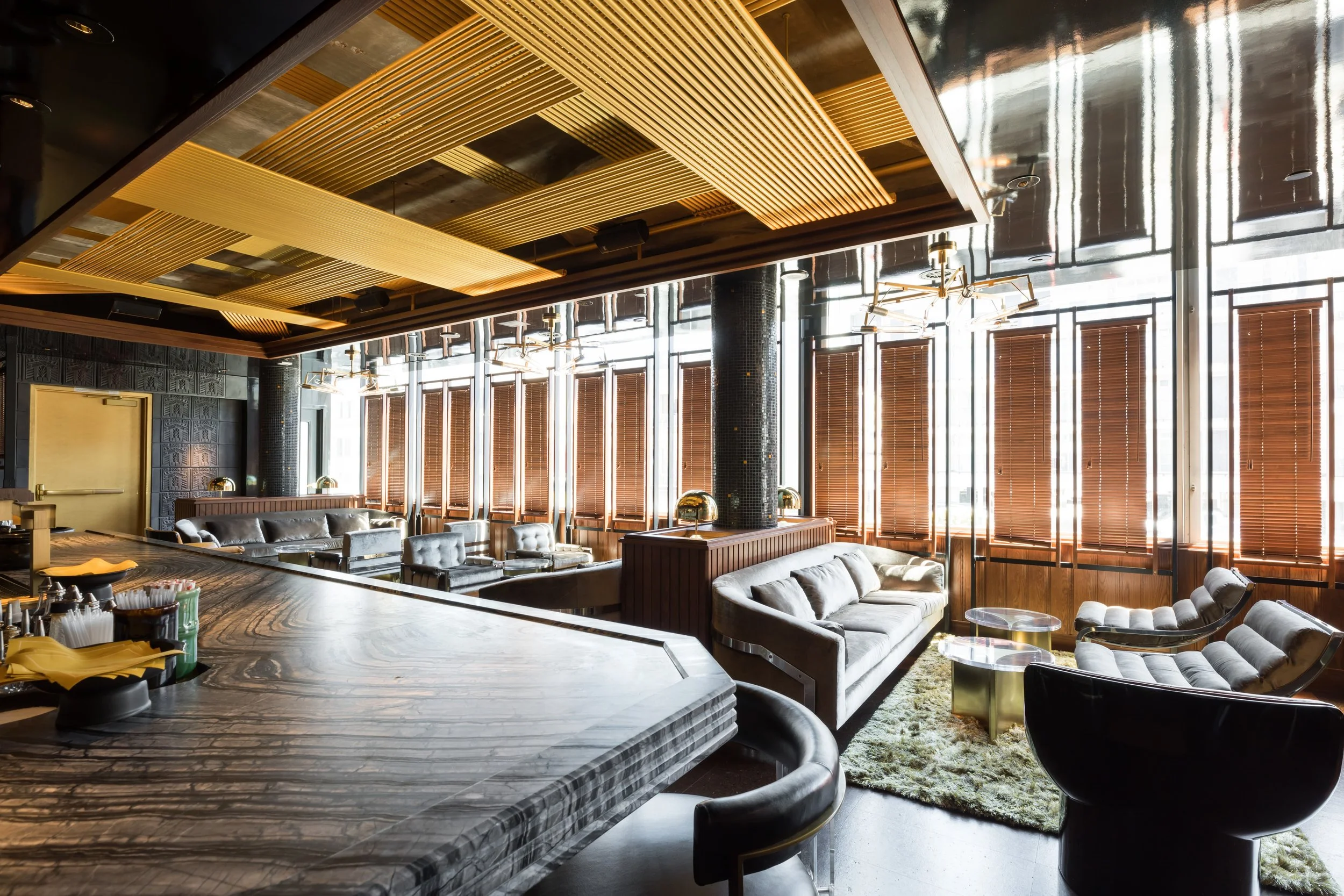 Cold Drinks bar above China Live Market in San Francisco, California.