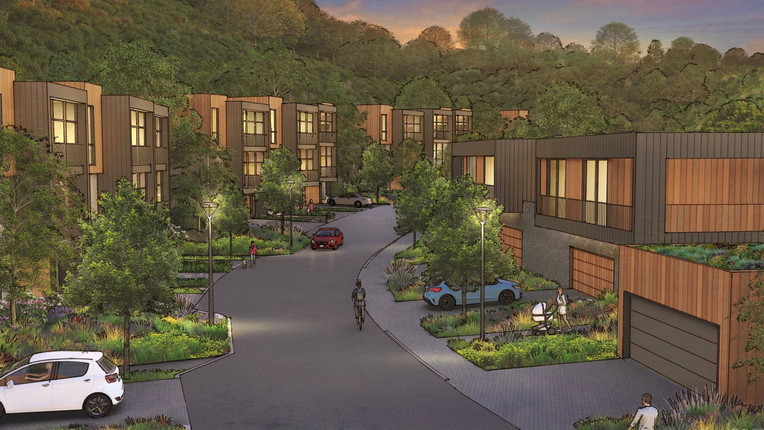 Chadwick Heights in Los Altos, California. SB330 housing development unlocking constrained hillside land