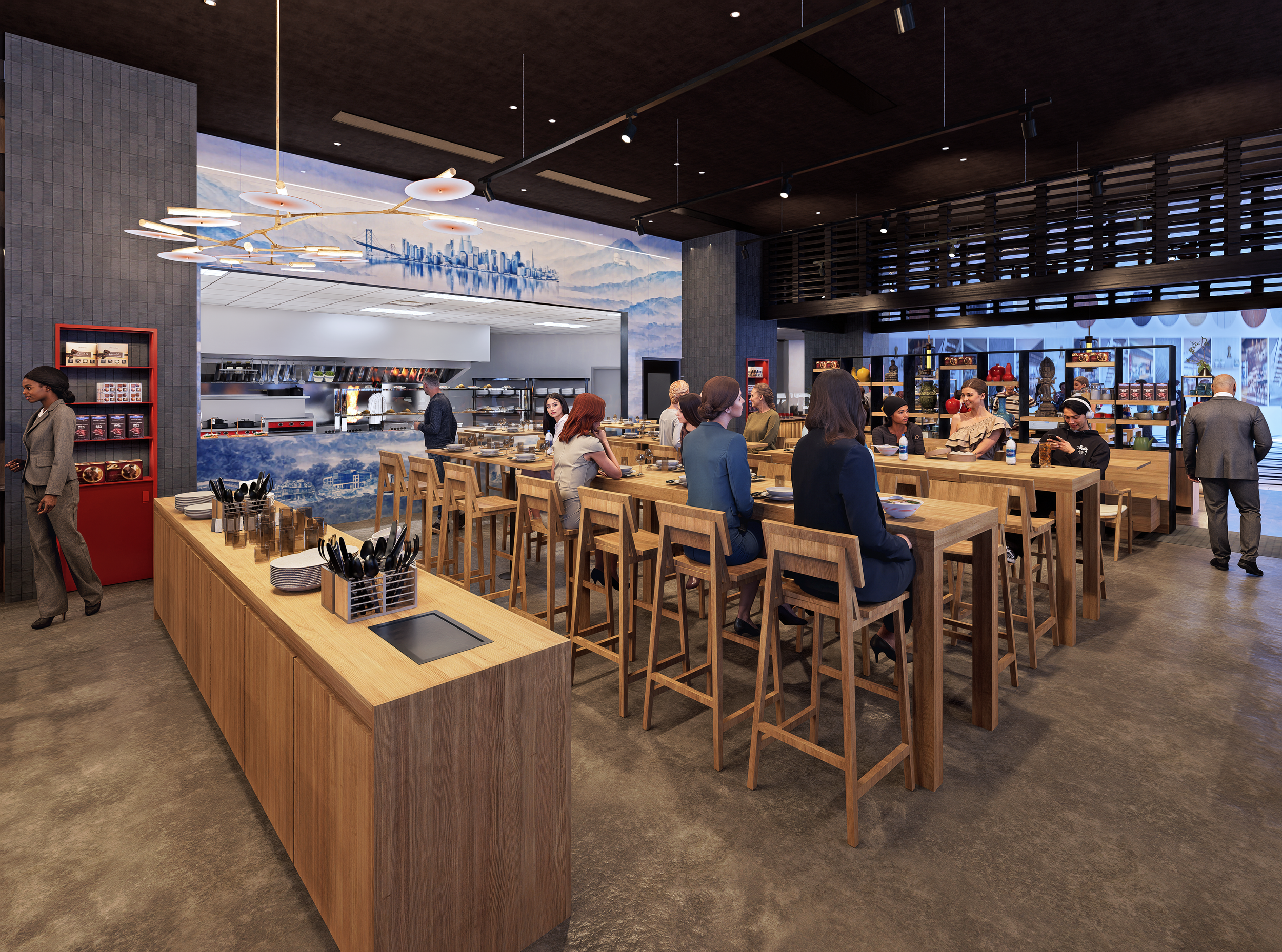 Asia Live interior at the Westfield Valley Fair Mall in Santa Clara, CA