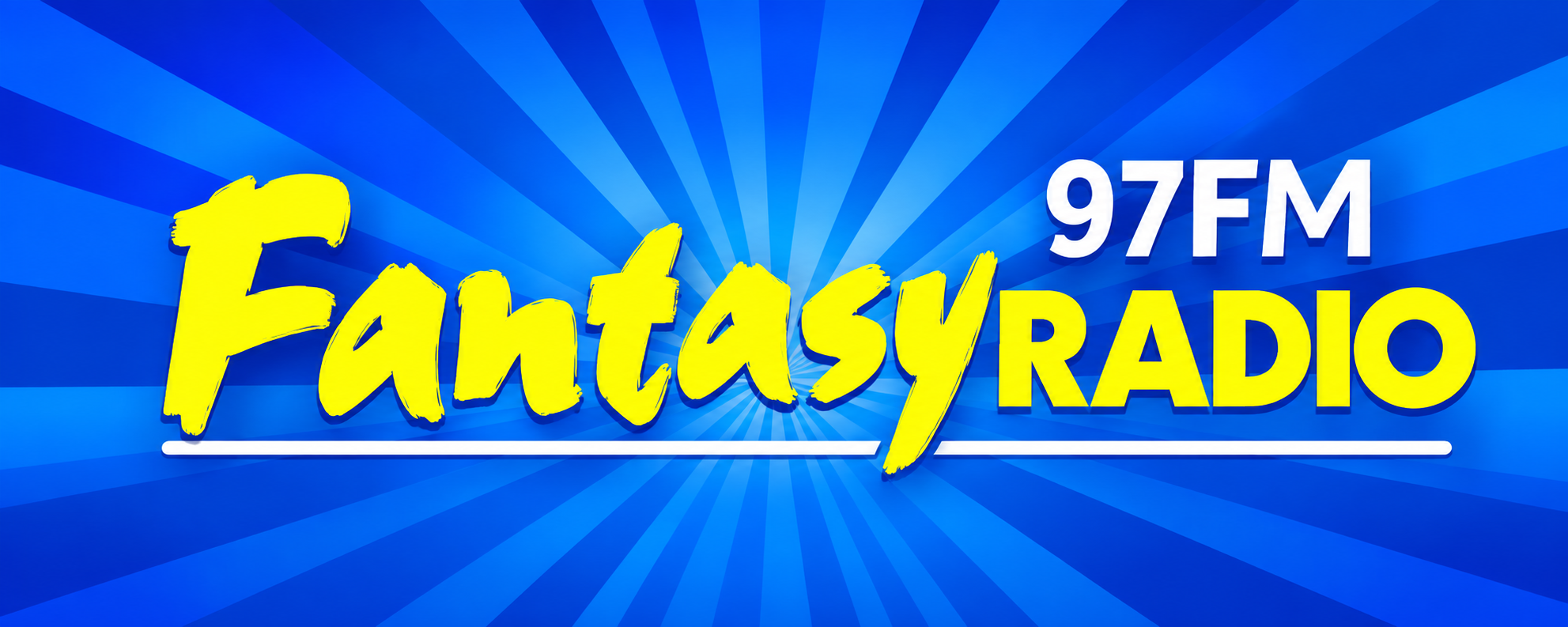 Fantasy Radio 97FM logo, where Andy Laker was interviewed about Careering Off Course.