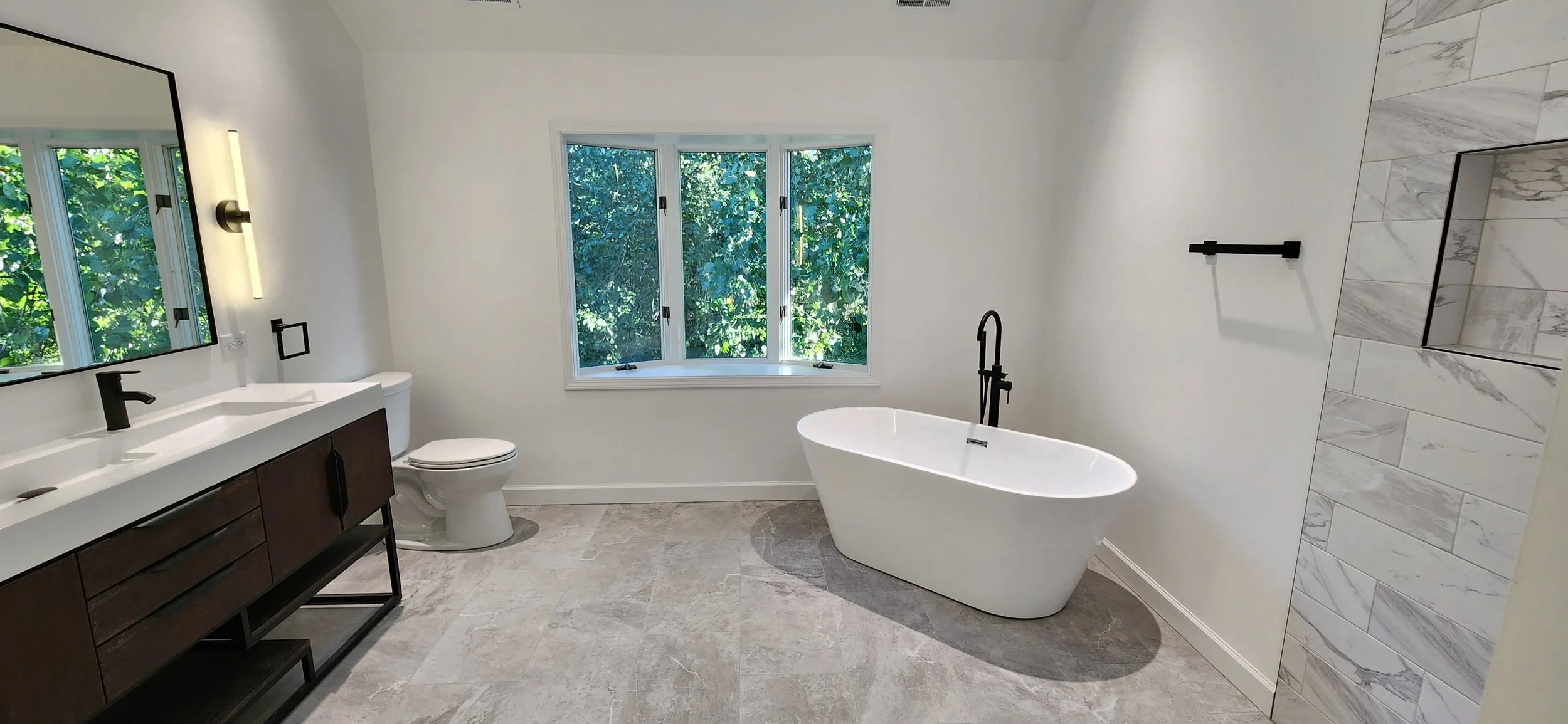 Curbless Sower Bathroom with Refined Detailing