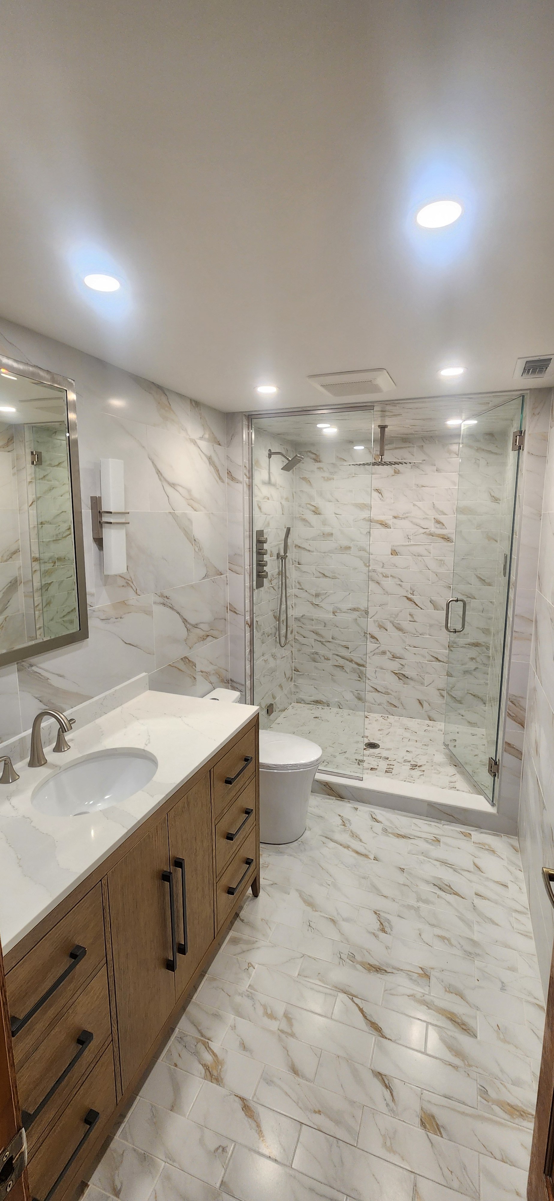 Custom Steam Shower with Integrated Controls