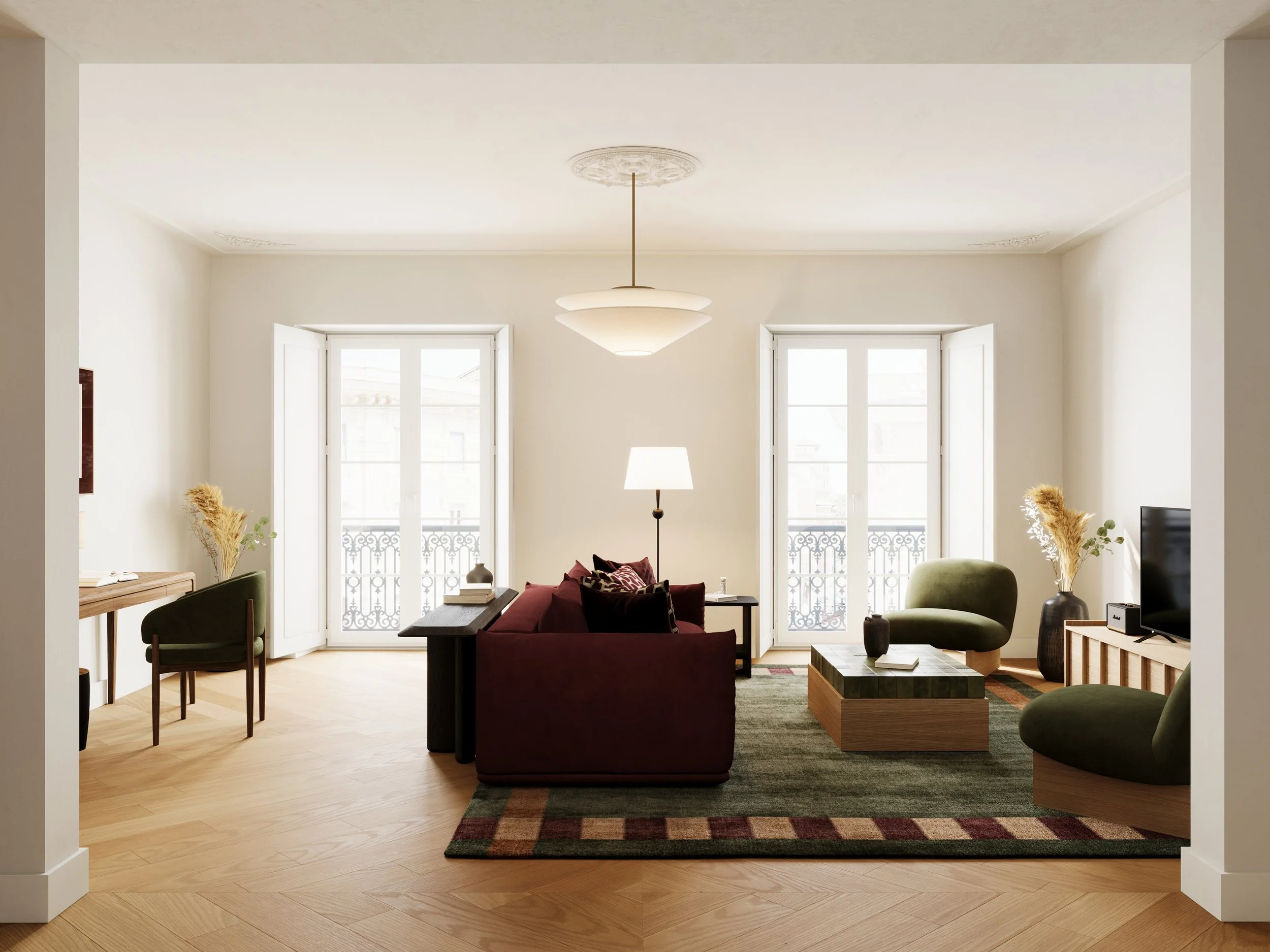 Open-plan living room in central Lisbon