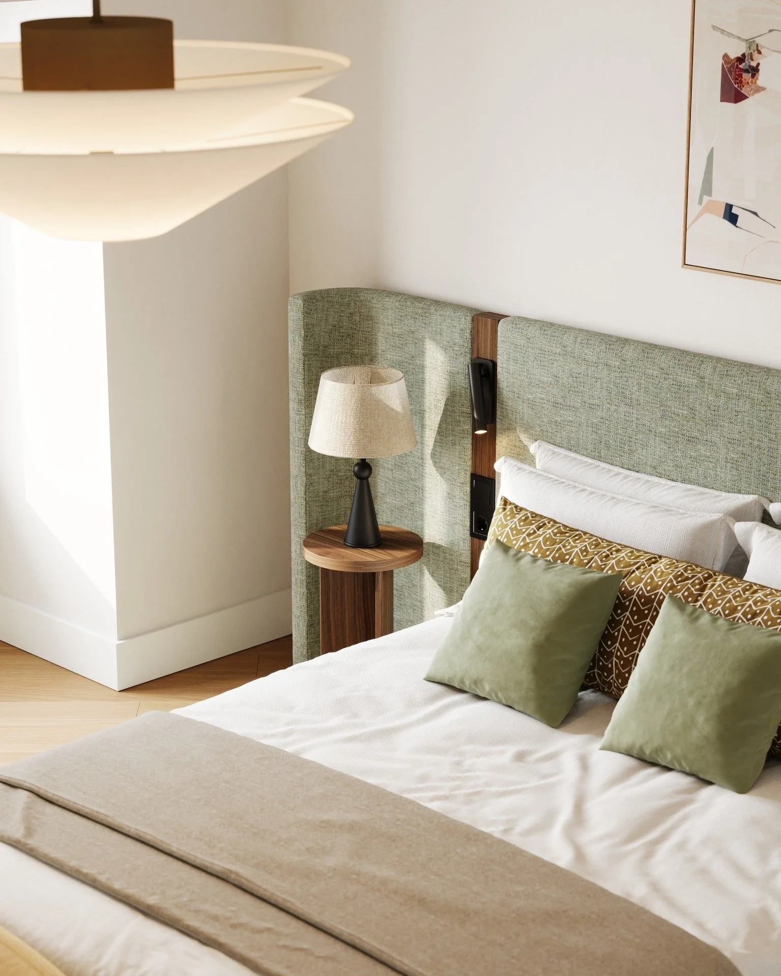 Bedroom details of a refined T3 investment apartment at Ando Living | Fanqueiros House, set within a beautifully preserved historic building in the heart of Lisbon&rsquo;s city center. 

Featuring 129m&sup2;, 2 bathrooms, and abundant natural light, 