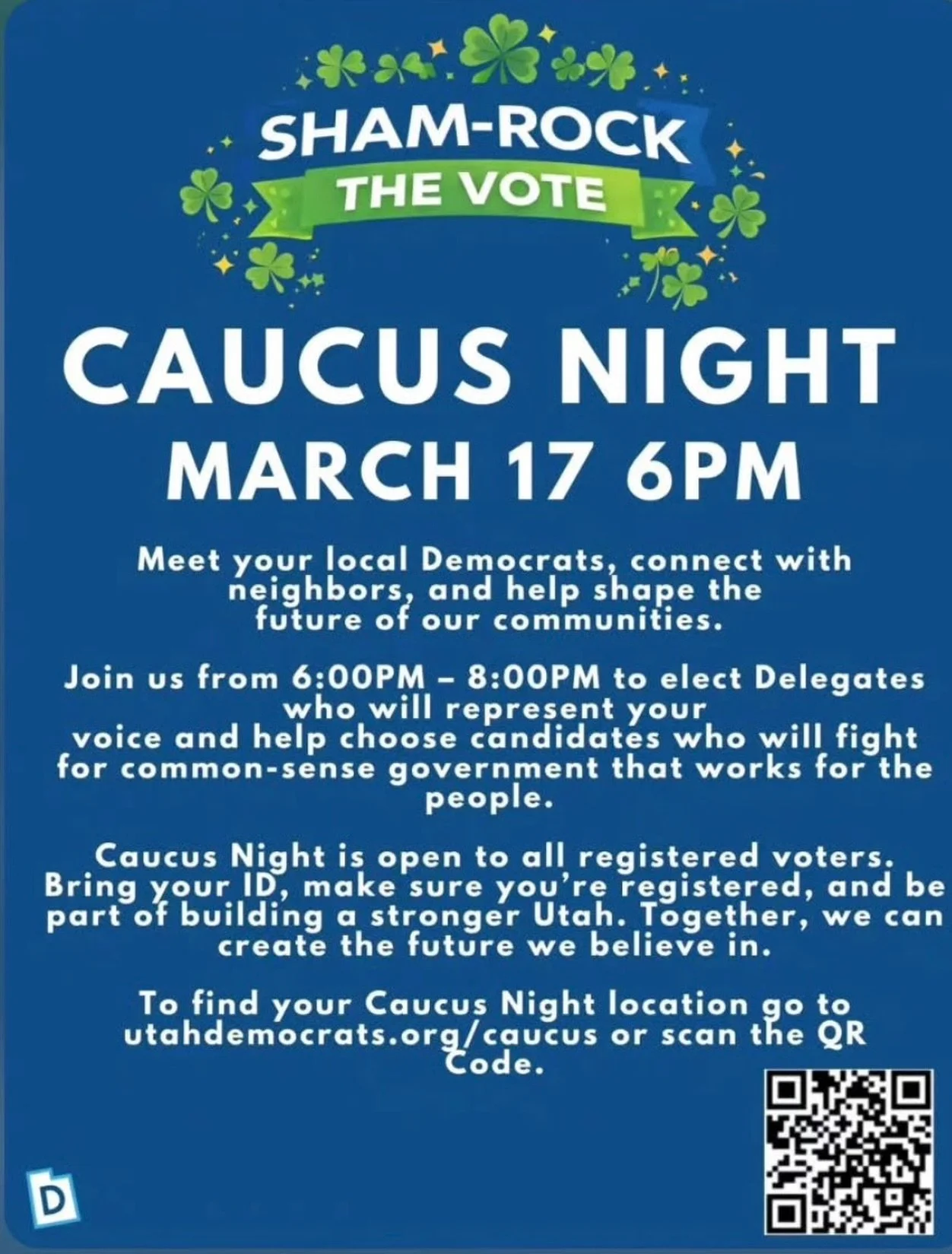 Only two days til caucus night. Show up, get involved, and help shape what comes next in Summit County. Learn more at https://scdems.org/events