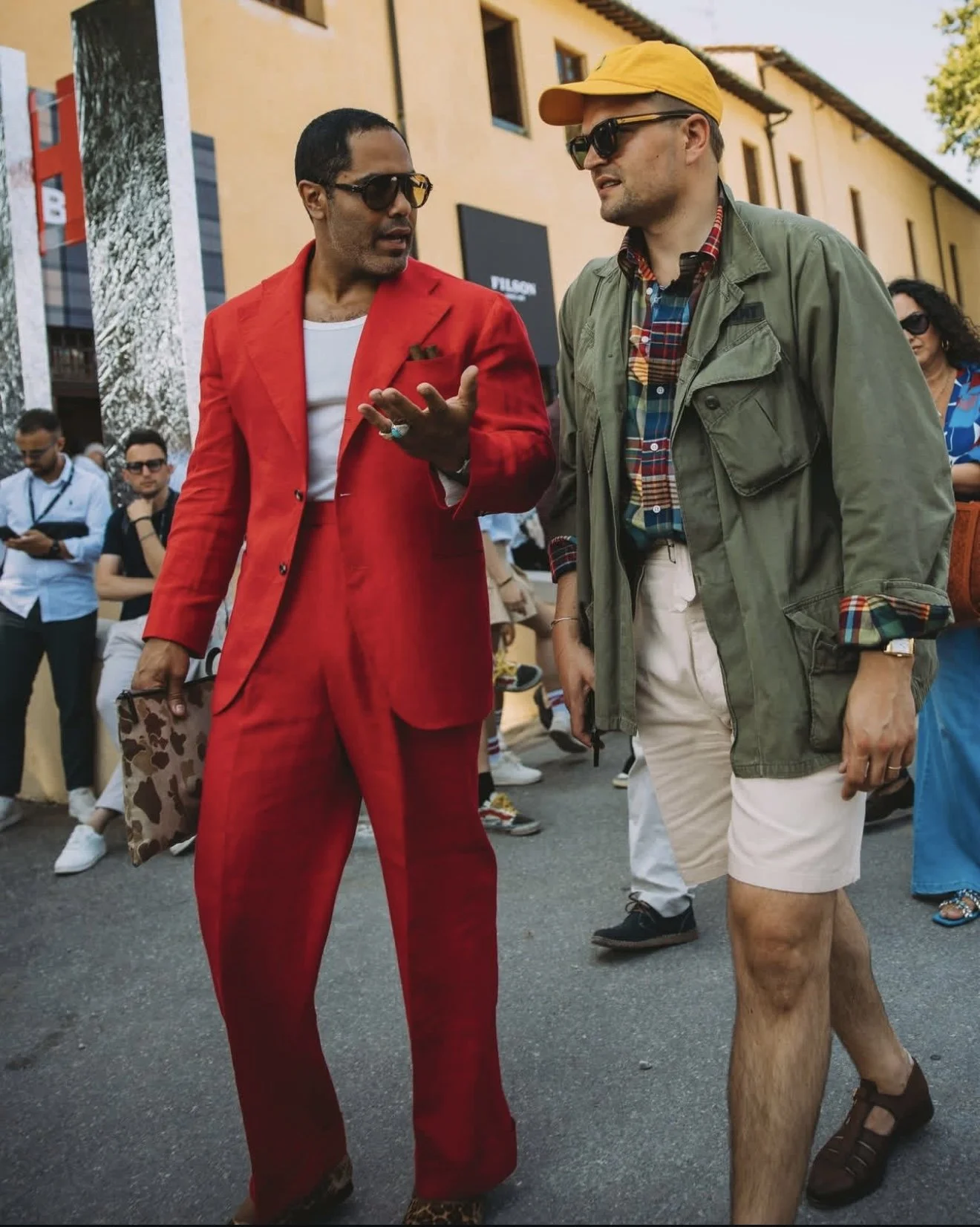 Scarlet Red Linen Suit