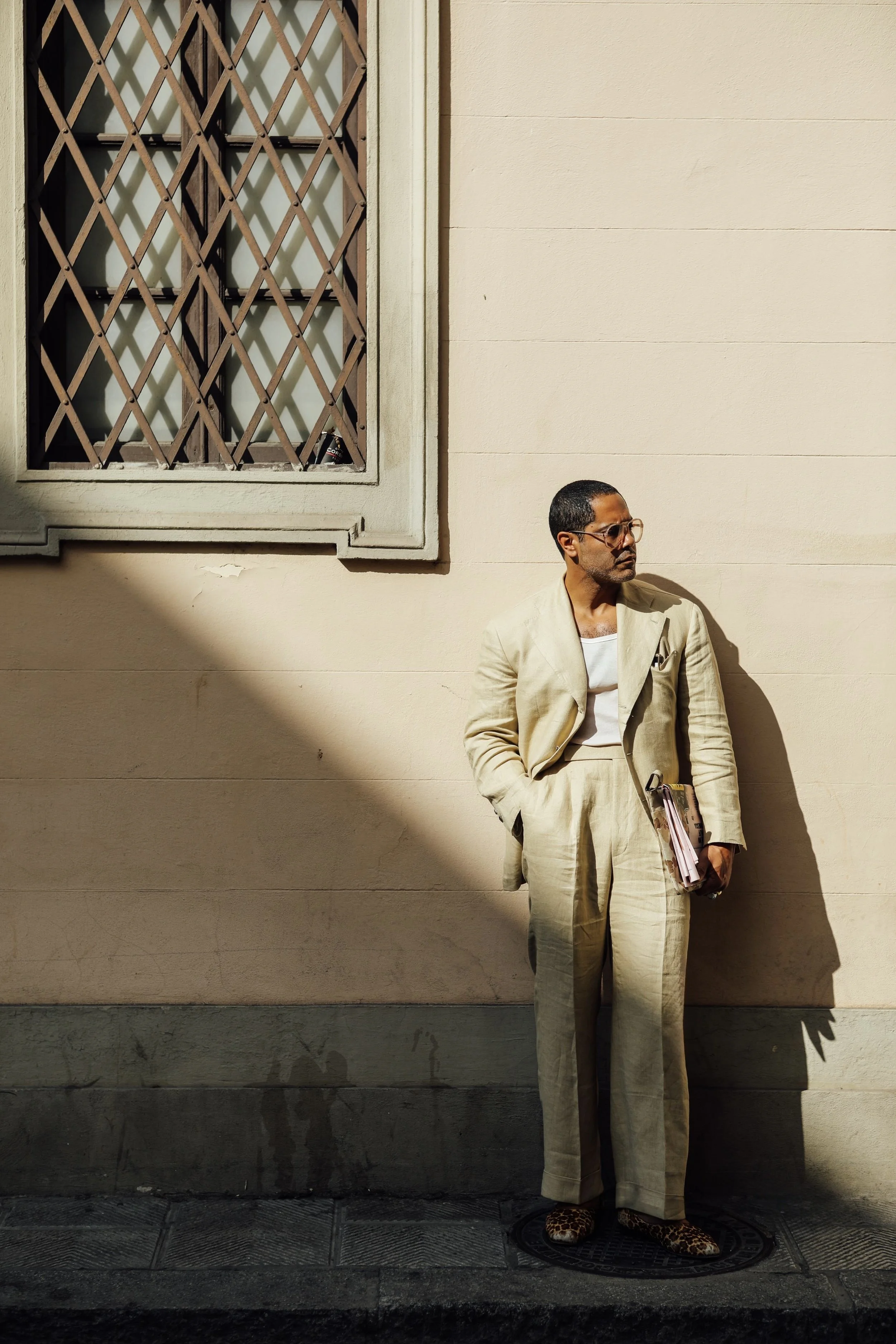 Washed Linen Suit - Khaki