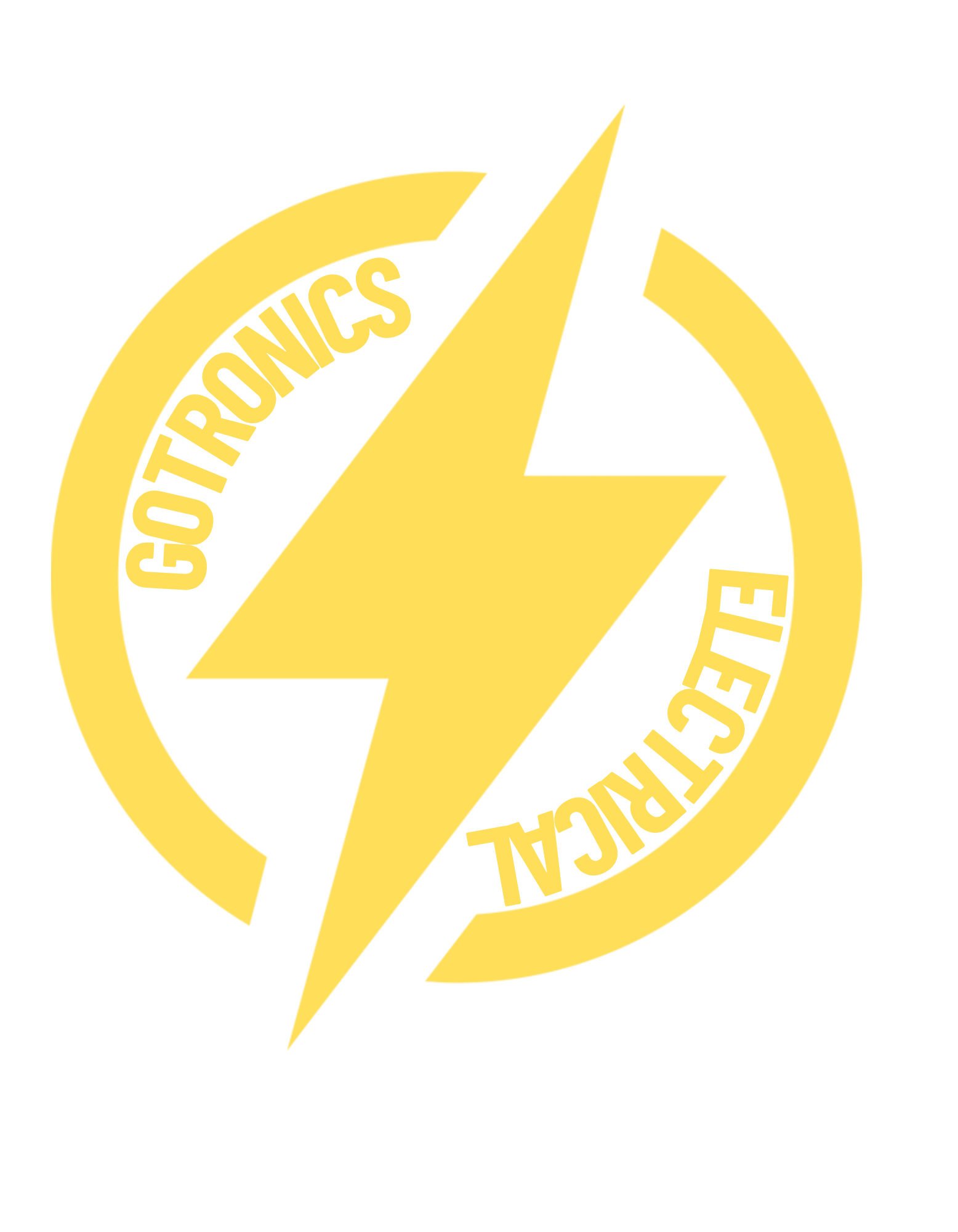 Yellow circular logo with a lightning bolt in the center, the words 'GOTRONICS' and 'ELECTRICAL' written around it.