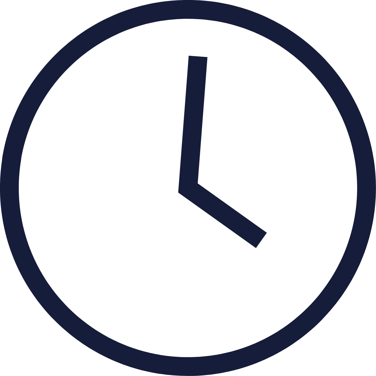 A clock showing the time as 3:00.