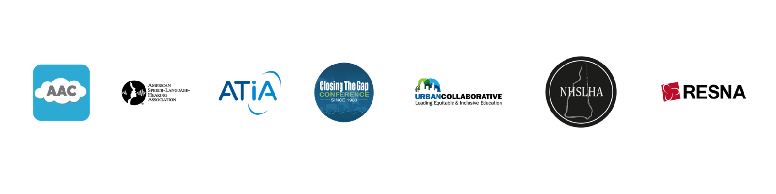 Logos of different organizations and events, including AAC, ATLA, a conference logo, and others related to environmental or geographic themes.