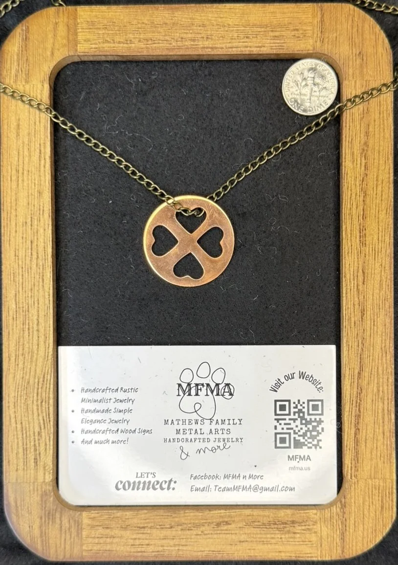 Copper Four-Heart Coin Necklace