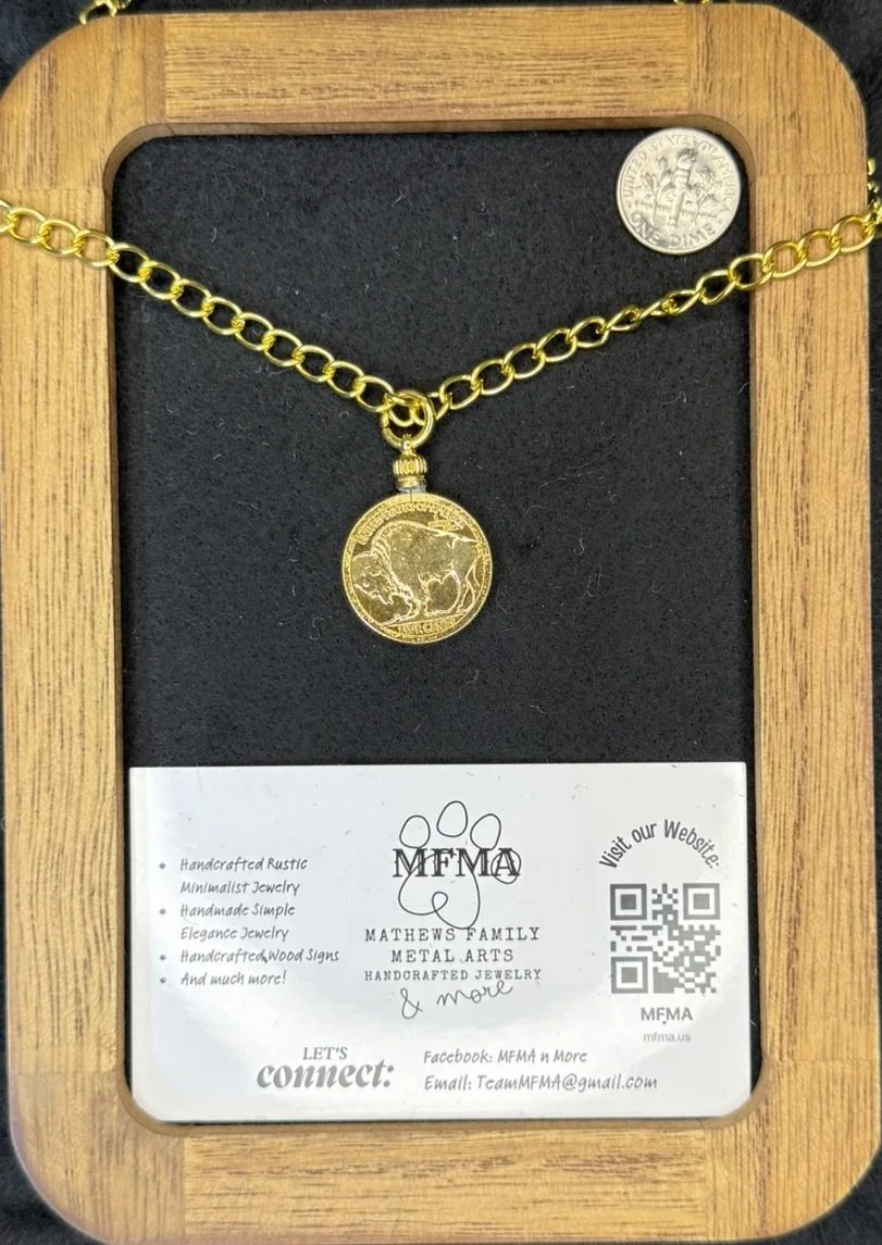 24K Gold Plated Buffalo Nickel Necklace