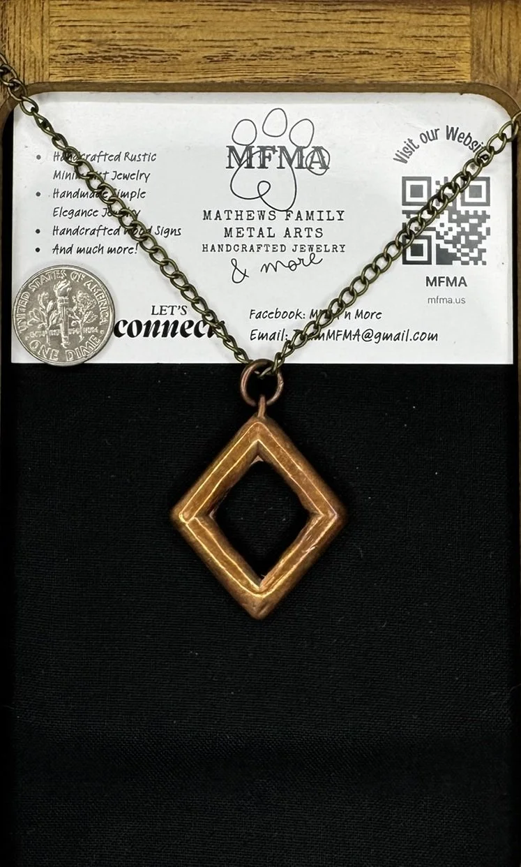 Copper  Rhombus Loop Necklace - Handcrafted