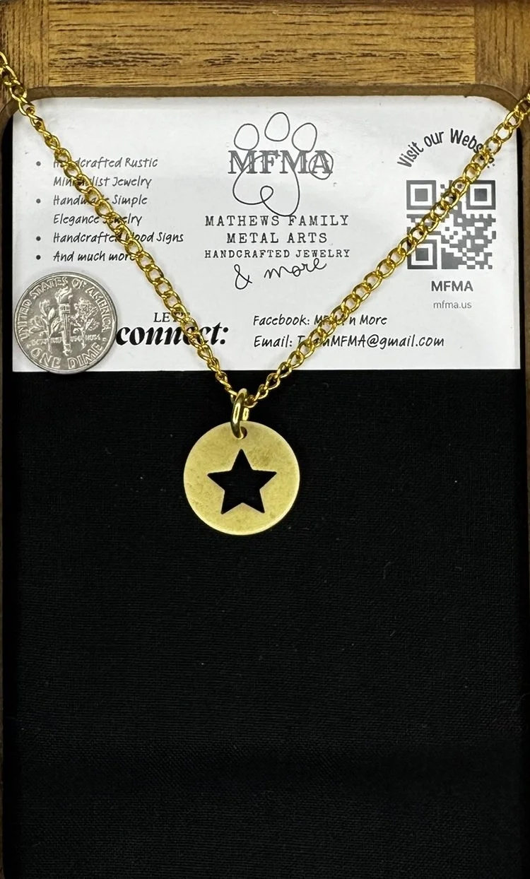 Brass Star Coin Small Necklace - Handcrafted
