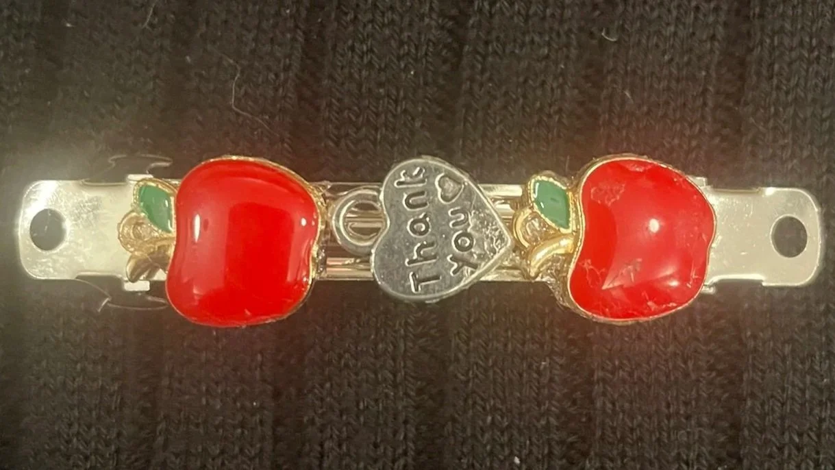 Hair Barrette, Apples & Thank You Charms