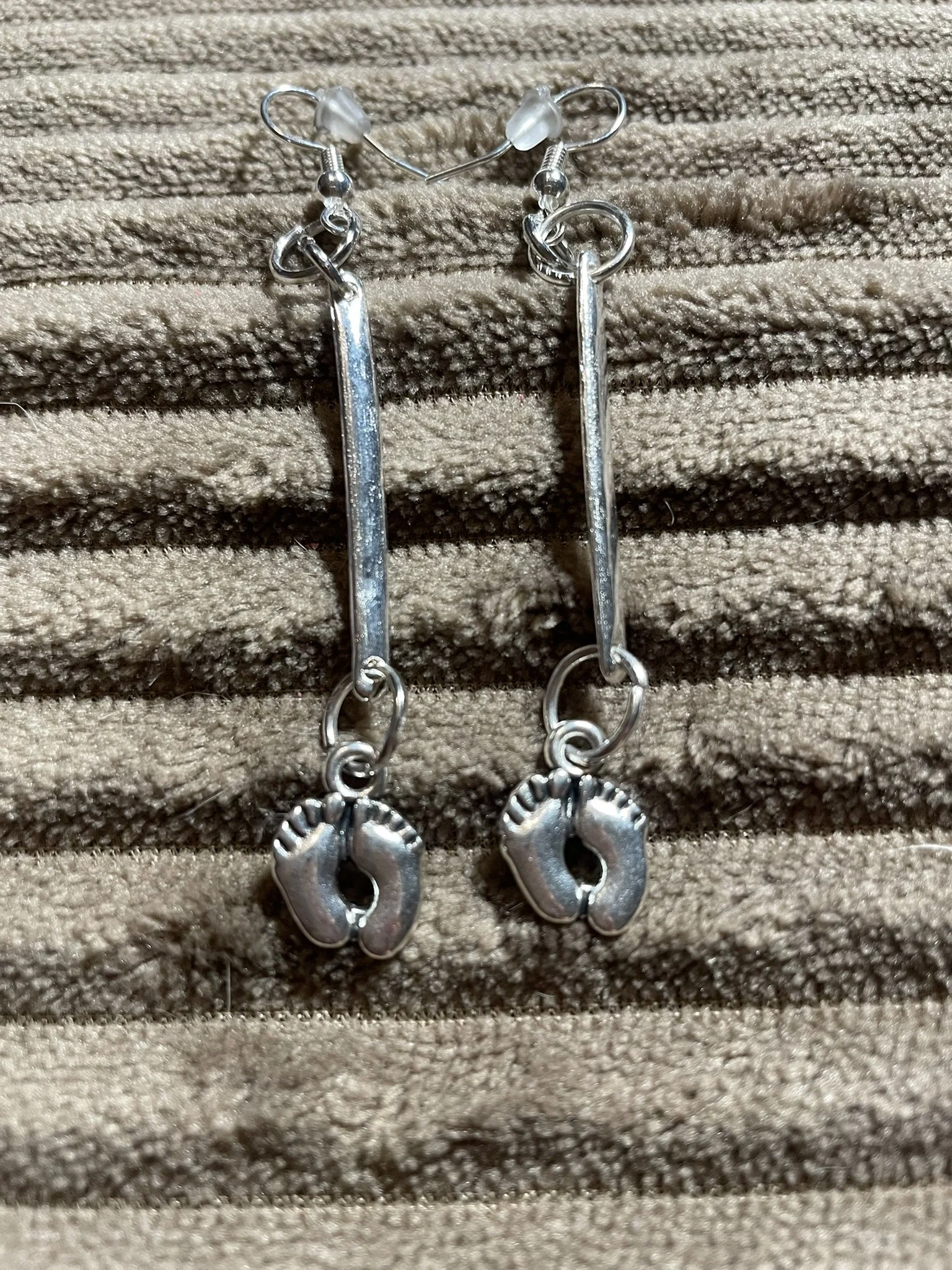 Earrings, Adorable Baby Feet Charms