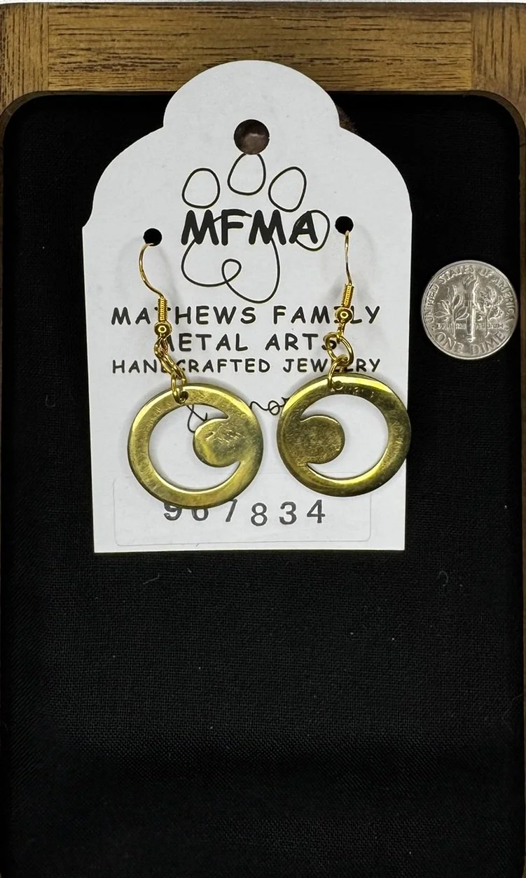Brass Moon Coin Earrings - Handcrafted