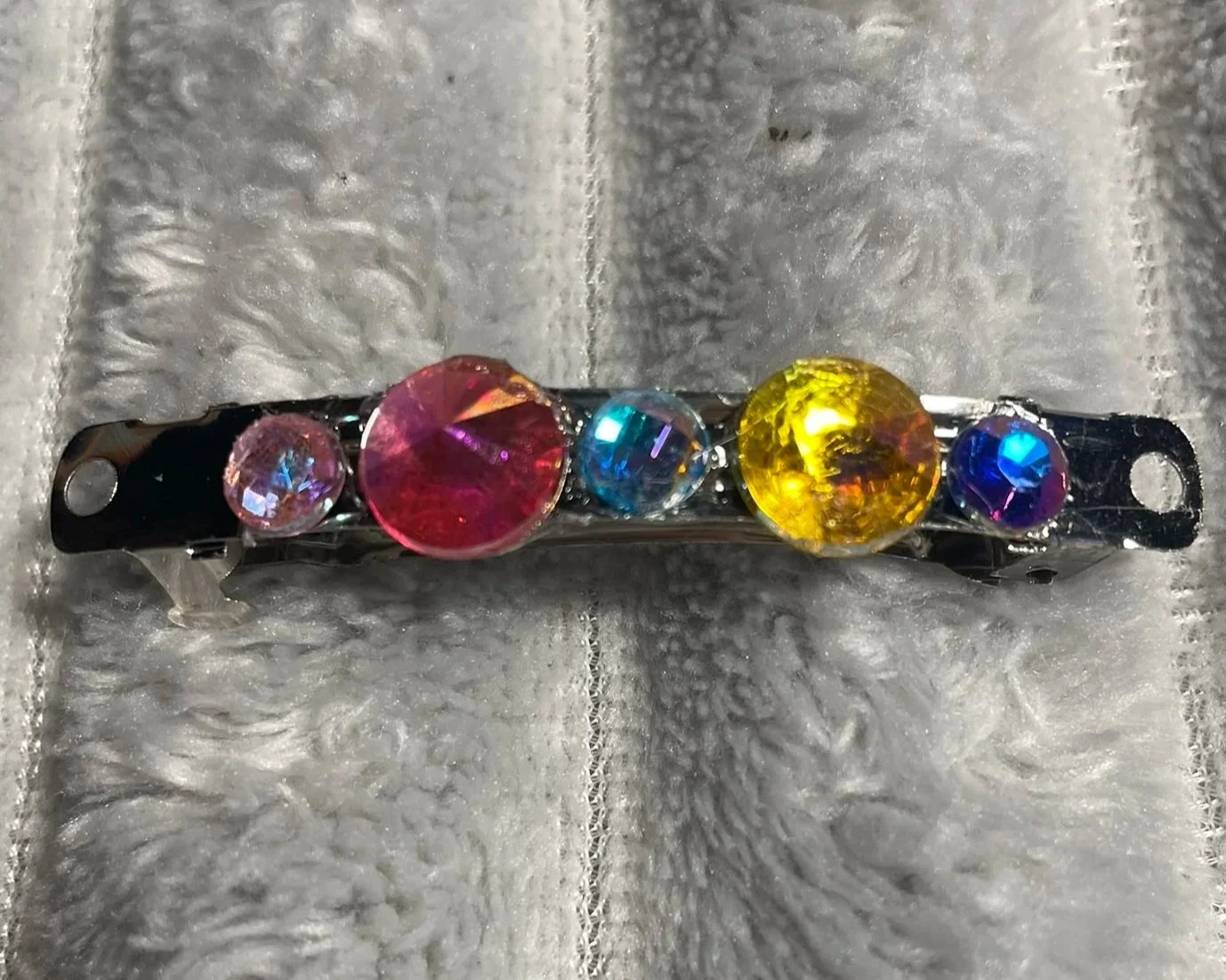 Hair Barrette, Colorful Rhinestone