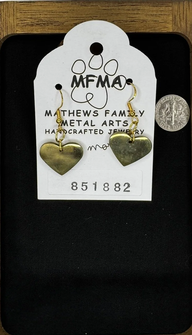Brass Heart Small Earrings - Handcrafted