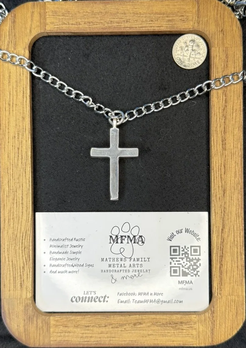 Silver Cross Necklace - Handcrafted