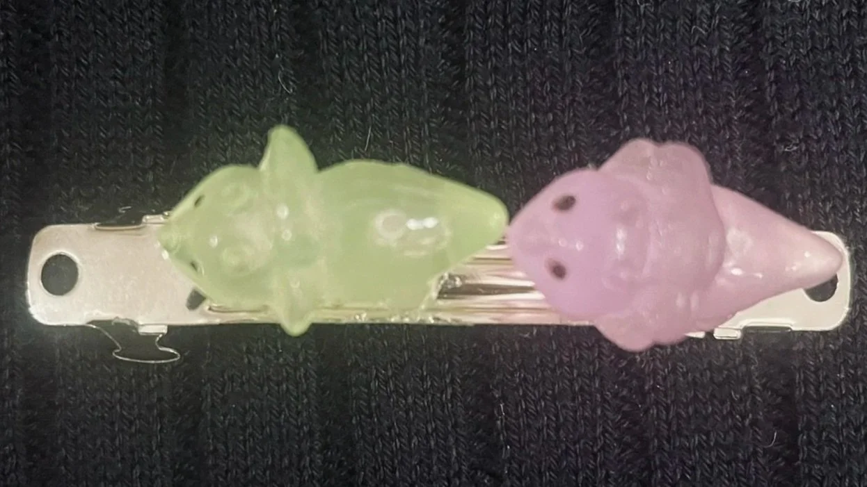 Hair Barrette, Resin Dinosaurs