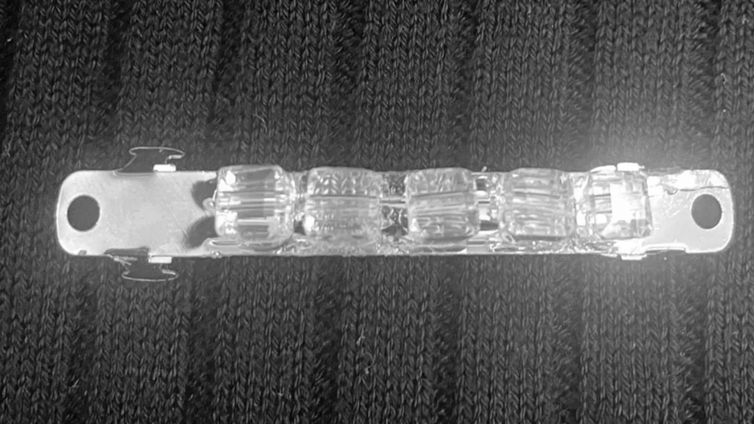Hair Barrette, Clear Square Jewels, 2.5" Long