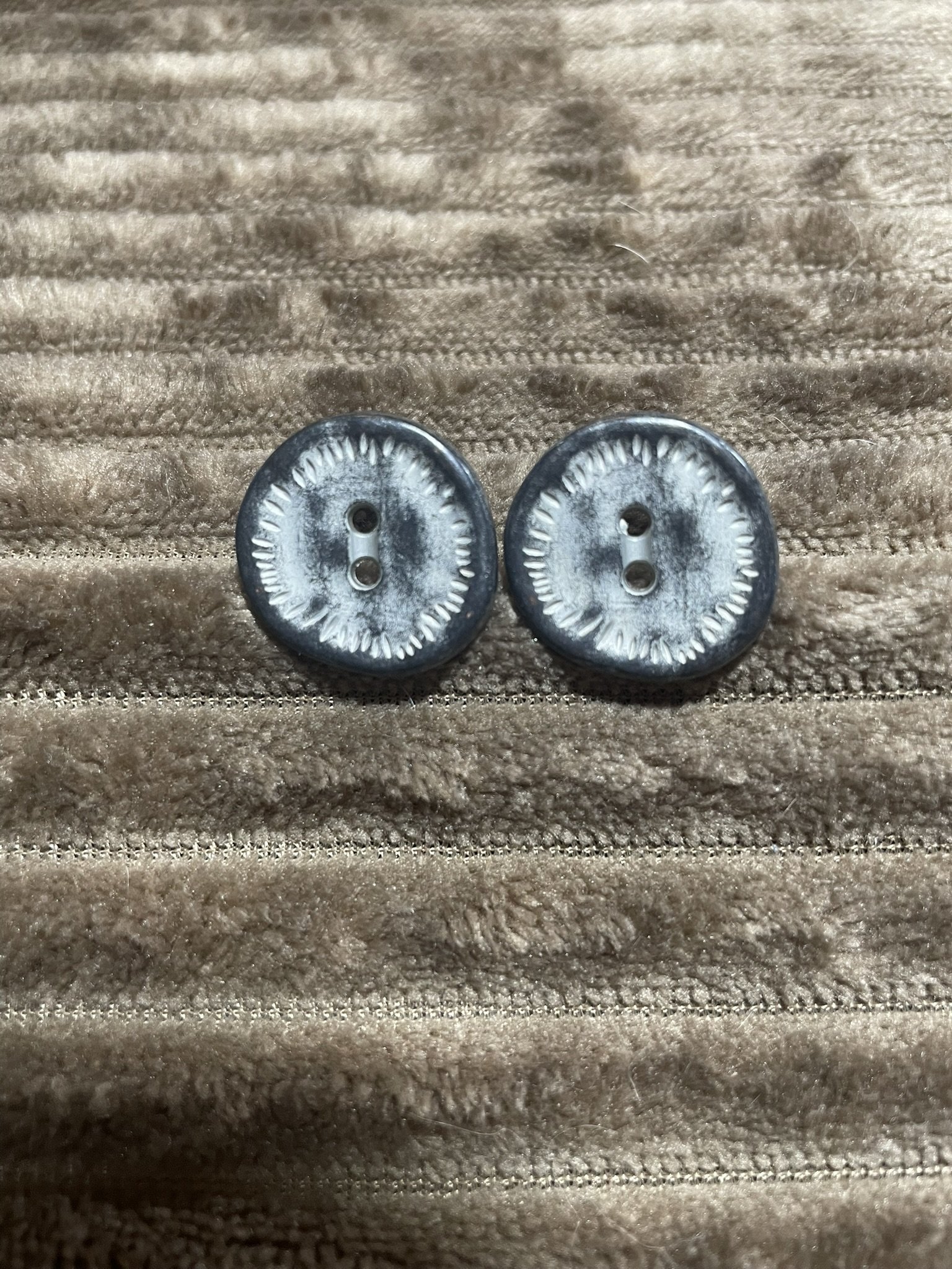 Earrings, Antique Silvery Buttons-Posts