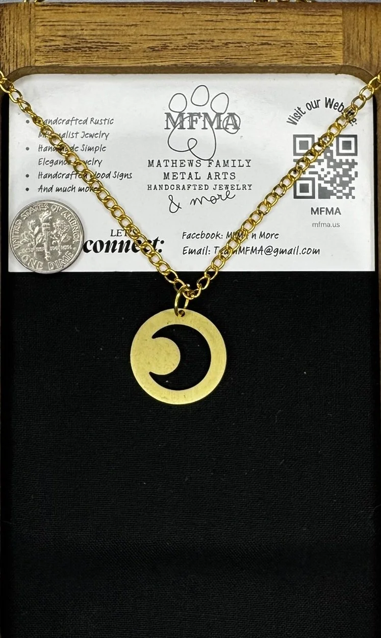 Brass Moon Coin Sm Necklace - Handcrafted
