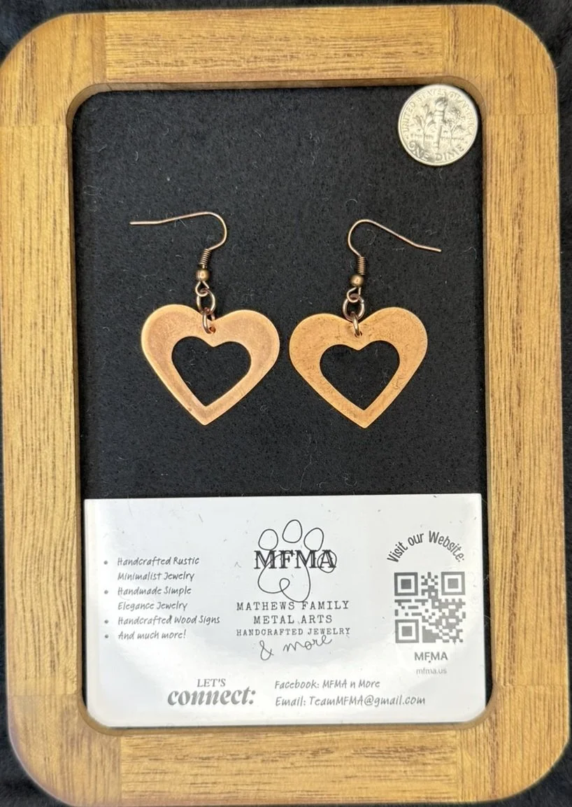 Copper Loop Heart Earring - Handcrafted