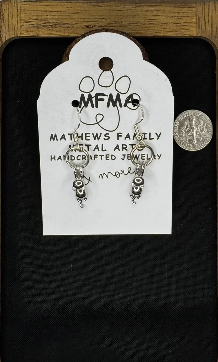 Sterling Silver Hanging Kitten Earrings