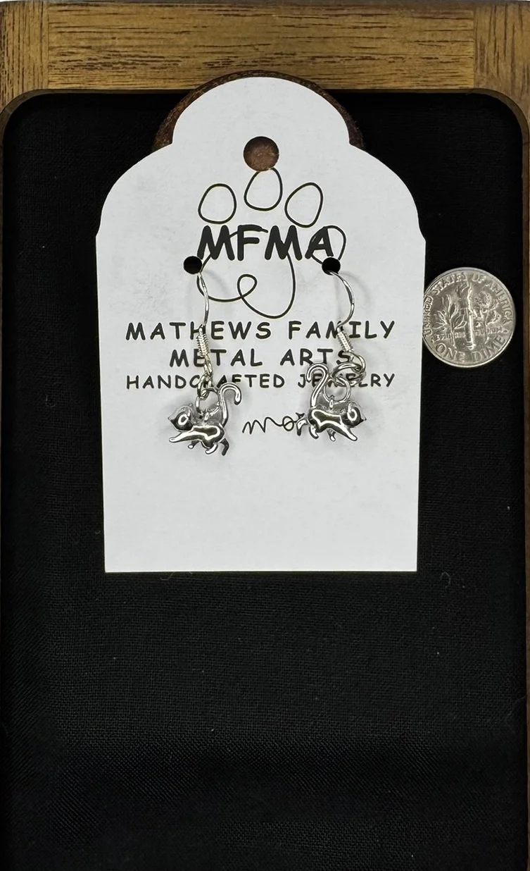 Sterling Silver Walking Kitten Earrings