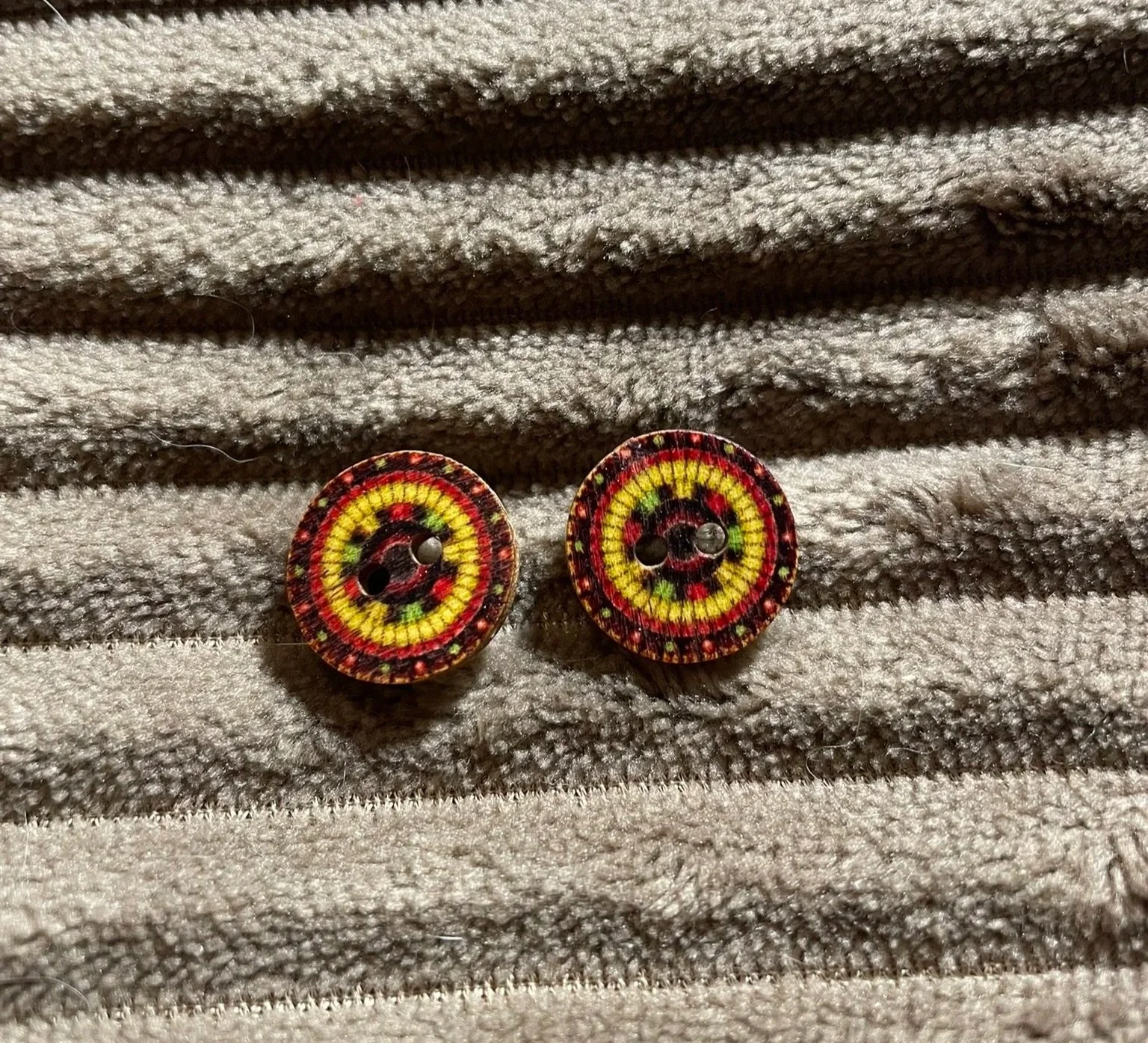 Earrings, Vibrant Art Wooden