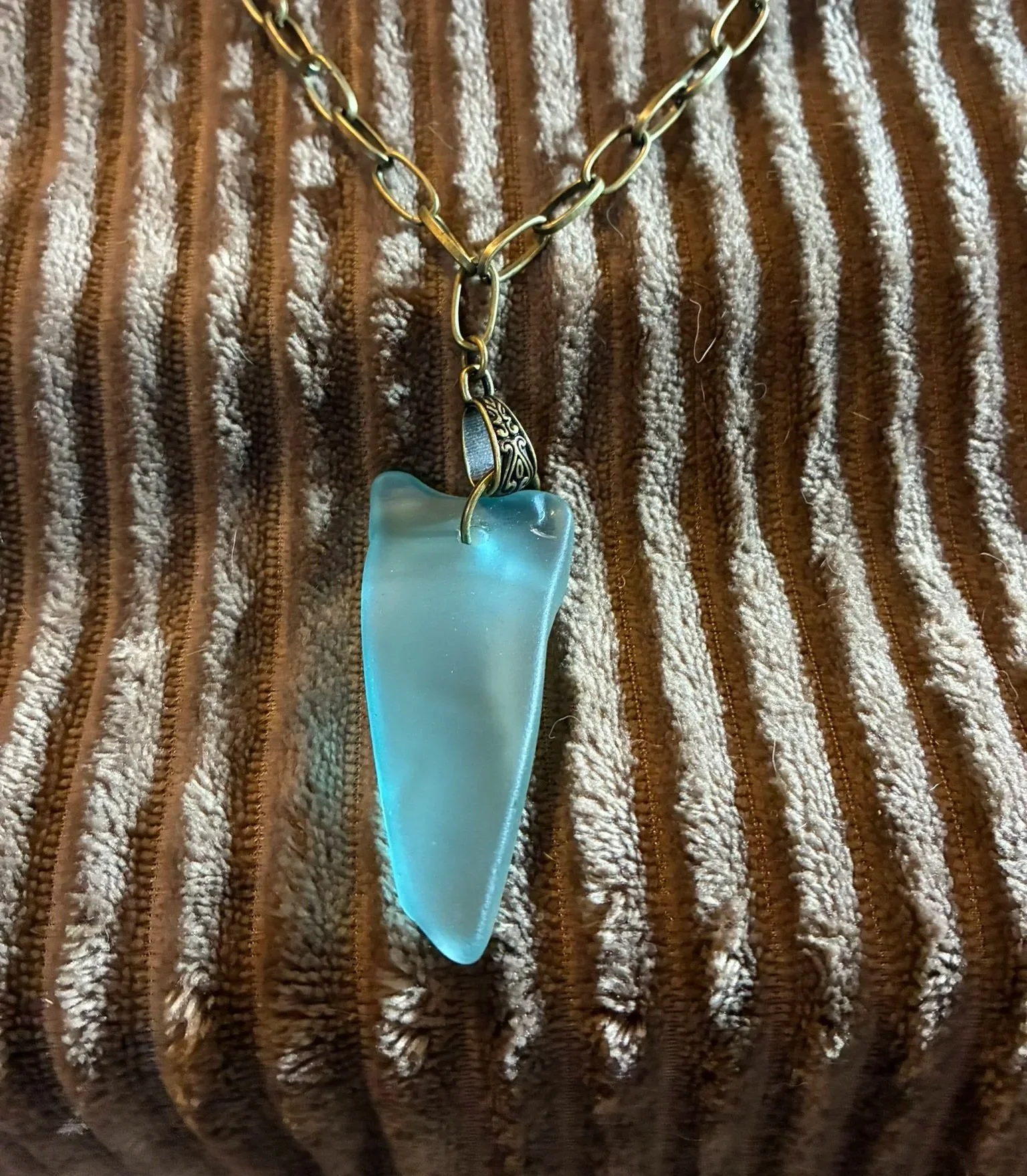 Handcrafted Blue Mason Jar Necklace